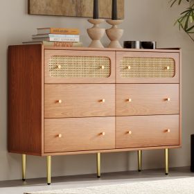 Dresser for Bedroom, Chest of Drawers, 6 Drawer Dresser, Floor Storage Drawer Cabinet for Home Office