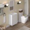 21.6" Open-shelving Bathroom Vanity with Ceramic Sink, Cloakroom Open Shelf Storage Cabinet