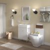 21.6" Open-shelving Bathroom Vanity with Ceramic Sink, Cloakroom Open Shelf Storage Cabinet
