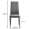 White modern minimalist dining chair fireproof leather sprayed metal pipe diamond grid pattern restaurant home conference chair set of 6