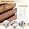 Dresser for Bedroom, Chest of Drawers, 6 Drawer Dresser, Floor Storage Drawer Cabinet for Home Office