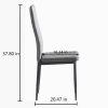 White modern minimalist dining chair fireproof leather sprayed metal pipe diamond grid pattern restaurant home conference chair set of 6