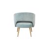 Open Back Accent chair with Antique Gold Metallic Legs