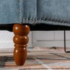 Blue Accent Chair, Living Room Chair, Footrest Chair Set with Vintage Brass Studs, Button Tufted Upholstered Armchair for Living Room
