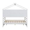 Full House Bed with Roof Frame, Bedside-shelves, Under Bed Storage Unit,White
