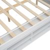 Full House Bed with Roof Frame, Bedside-shelves, Under Bed Storage Unit,White