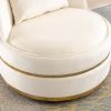 360 Degree Swivel Accent Chair Velvet Modern Upholstered Barrel Chair Over-Sized Soft Chair with Seat Cushion for Living Room, Bedroom, Office