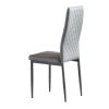 White modern minimalist dining chair fireproof leather sprayed metal pipe diamond grid pattern restaurant home conference chair set of 6