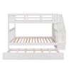Stairway Full-Over-Full Bunk Bed with Twin size Trundle, Storage and Guard Rail for Bedroom, Dorm - White(OLD SKU :LP001210AAK)