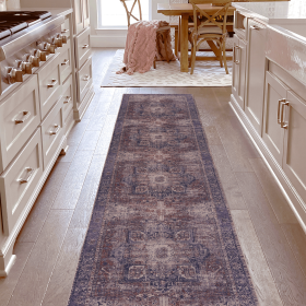 Naar Area Rug, Washable Rug, Low-Pile, Non-Slip, Non-Shedding, Foldable, Kid & Pet Friendly - Area Rugs for living room, bedroom, kitchen (Color: as Pic)